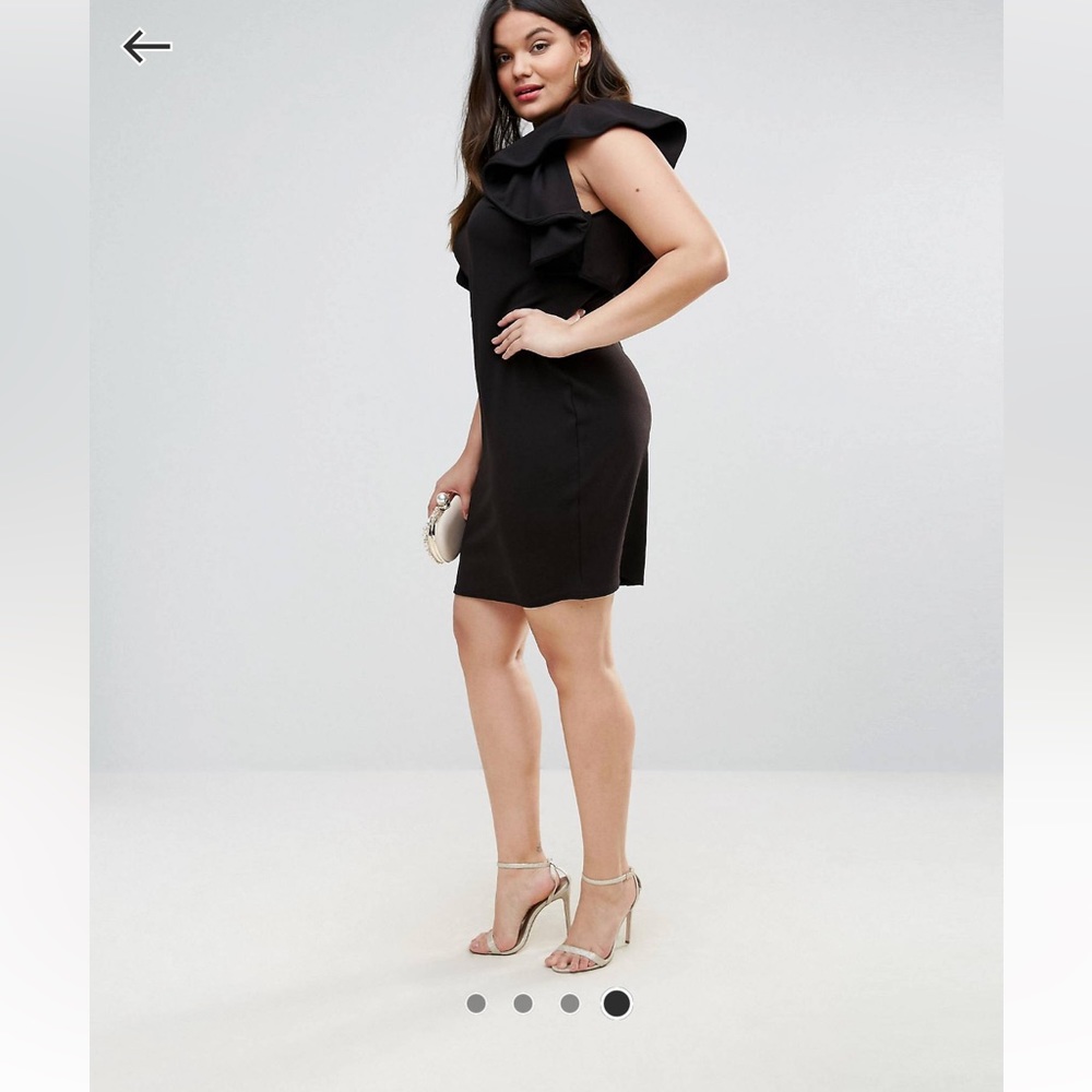 ASOS CLUB LONDON MINI RUFFLE HOLIDAY LBD